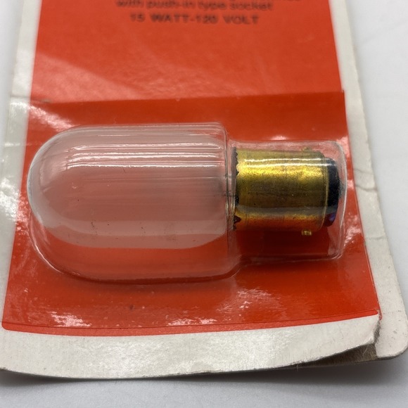 Singer Sewing Machine LIGHT BULB Style L 15w 120v Push In Socket Vintage NOS - Picture 3 of 7